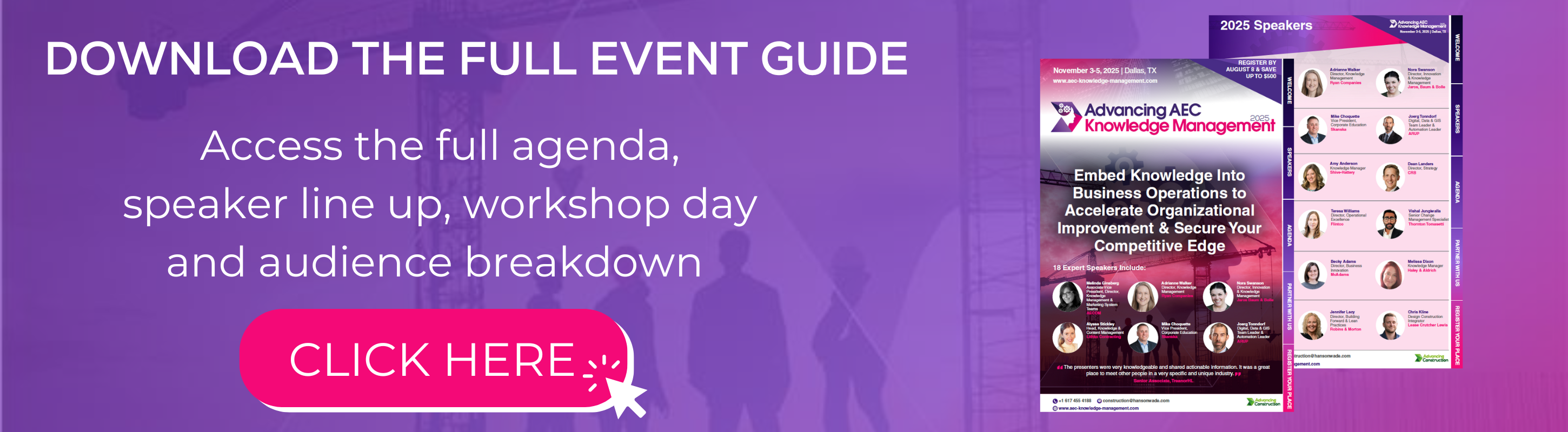 download event guide banner- Advancing AEC Knowledge Management 2025
